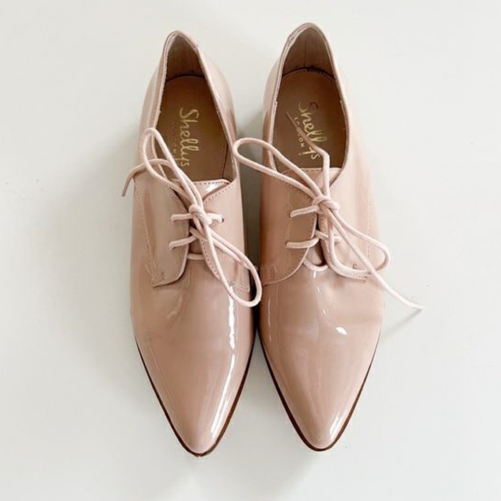 Shellys of London Boston Oxford in Patent Nude size 37